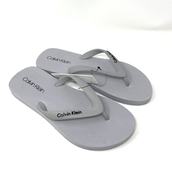 💖MEGA SALE💖Calvin Klein Men's CMHALLEY-Z Smooth Halley Flip Flop Sandal Gray - Picture 2 of 8